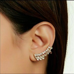 T&J Designs Crystal Stud & Crawler Earrings